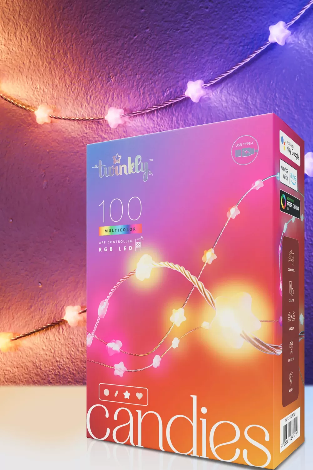 Christmas Tree World 100 Twinkly Candies String Lights (Stars)< Smart Lighting | Twinkly Lights