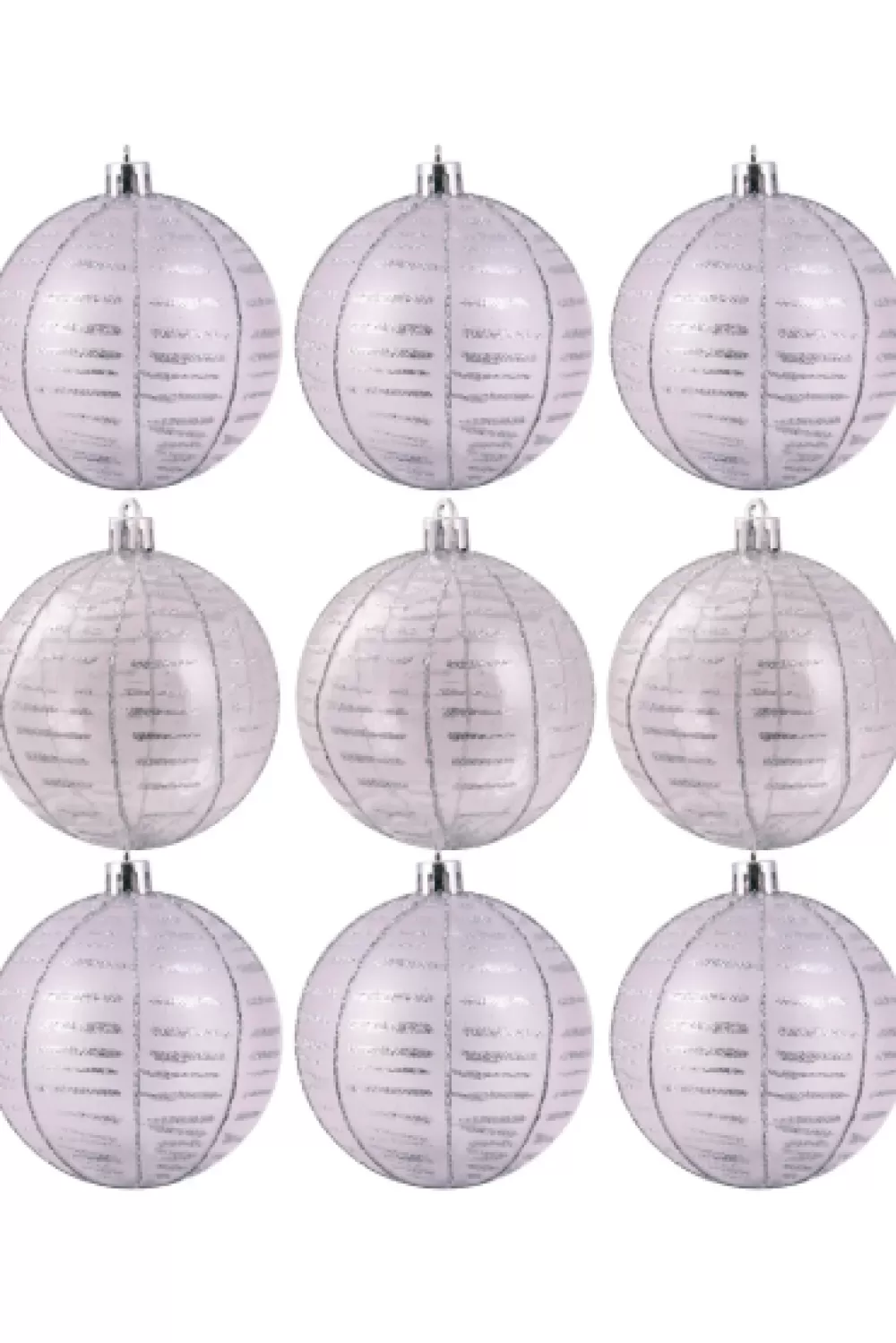 Christmas Tree World 10cm Hand Painted Shatterproof Bauble Design 12 (9 Pack)< Medium Christmas Baubles