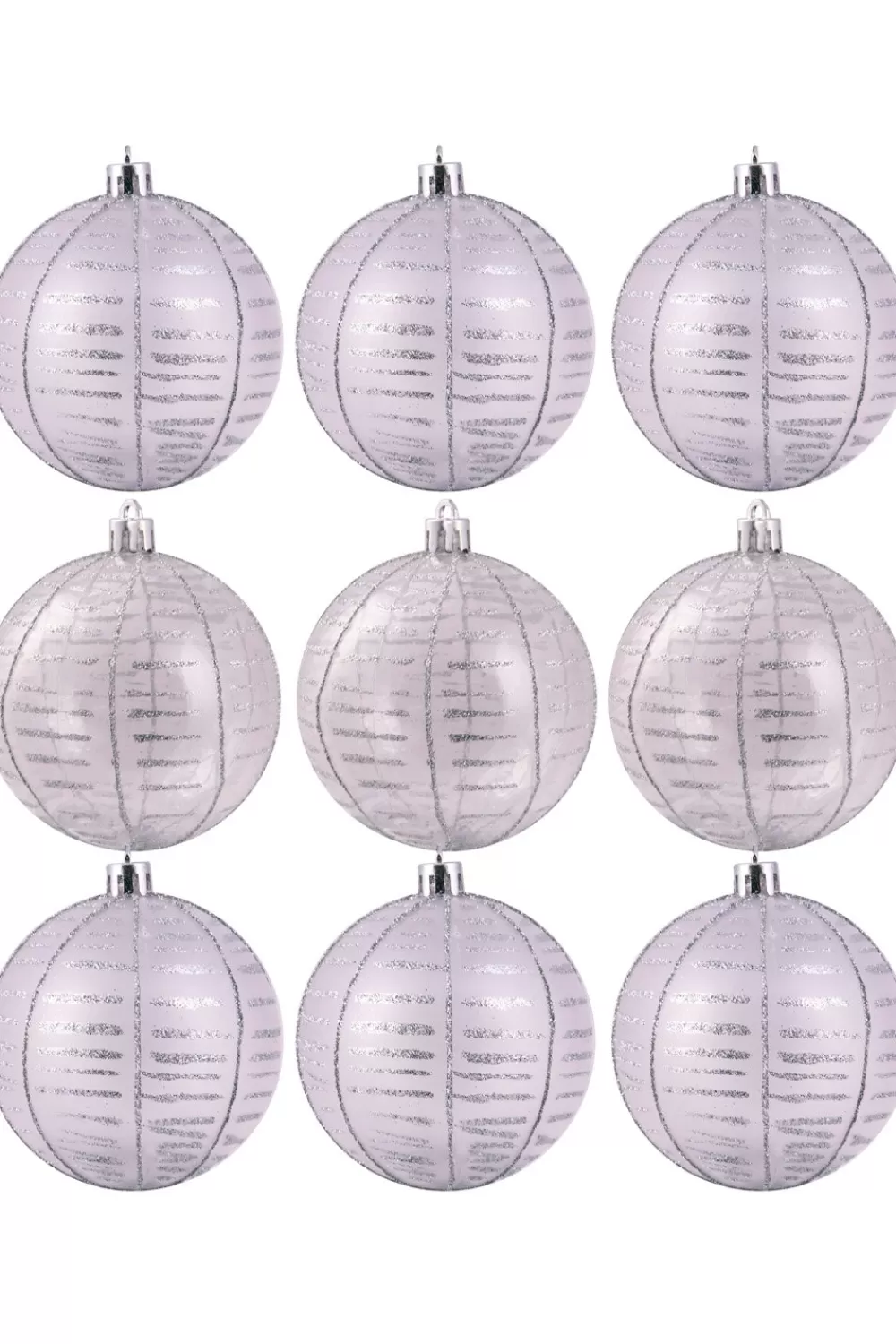 Christmas Tree World 10cm Hand Painted Shatterproof Bauble Design 12 (9 Pack)< Medium Christmas Baubles