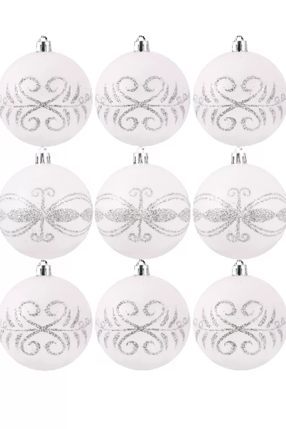 Christmas Tree World 10cm Hand Painted Shatterproof Bauble Design 7 (9 Pack)< Medium Christmas Baubles