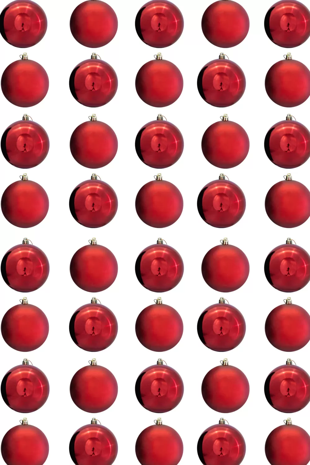 Christmas Tree World 10cm Red Bauble Set Shiny/Matt (40 Pc)< Outdoor Christmas Baubles | Outdoor Christmas Baubles