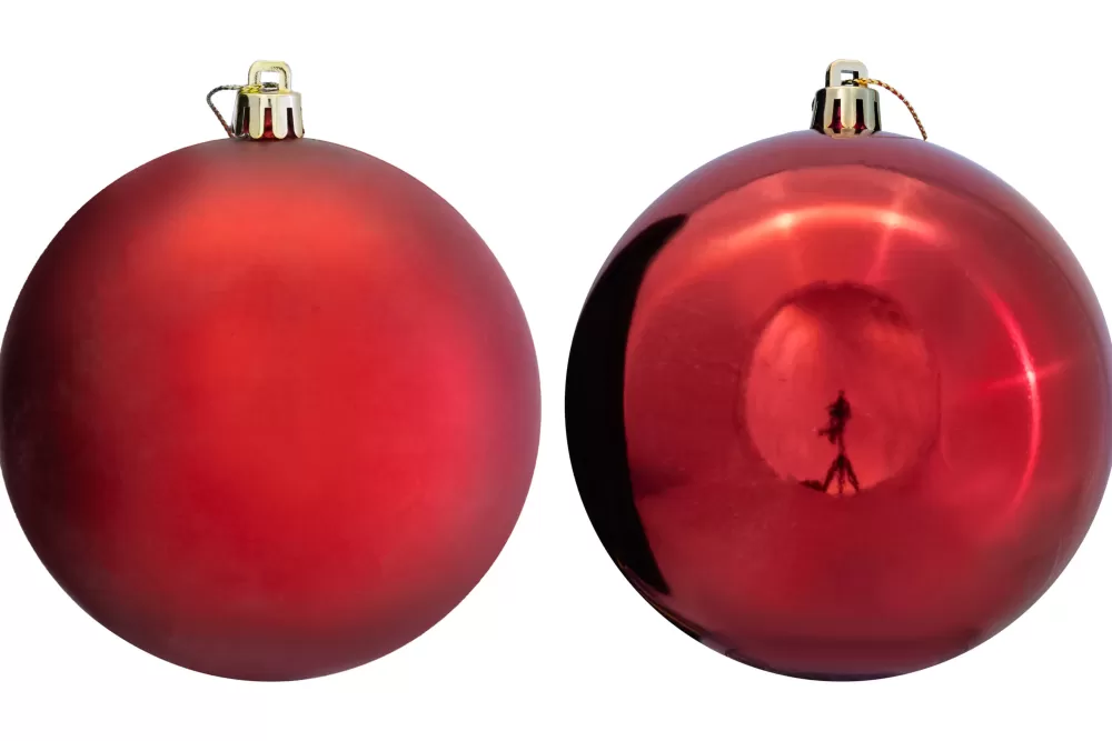 Christmas Tree World 10cm Red Bauble Set Shiny/Matt (40 Pc)< Outdoor Christmas Baubles | Outdoor Christmas Baubles