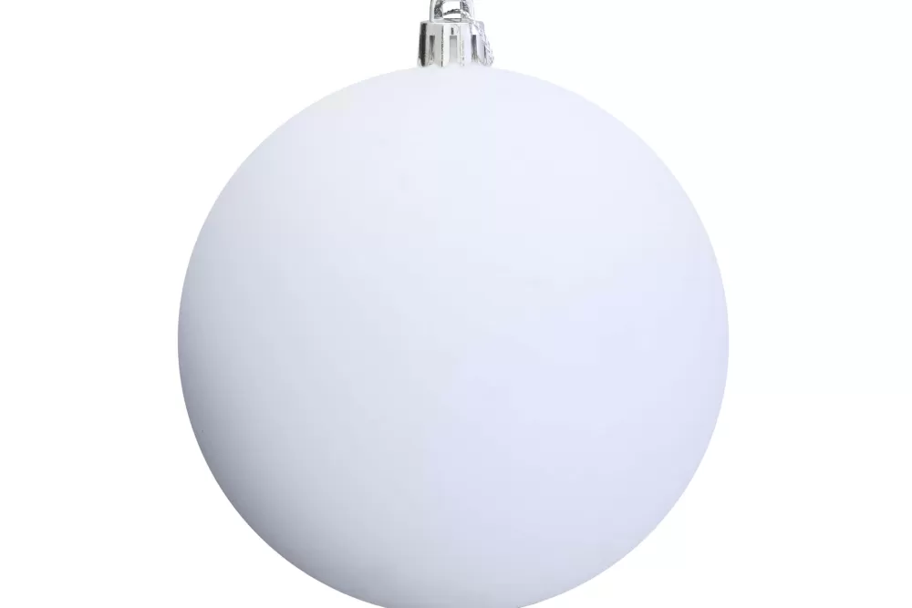 Christmas Tree World 10cm White Bauble Set Shiny/Matt (40 Pc)< Medium Christmas Baubles