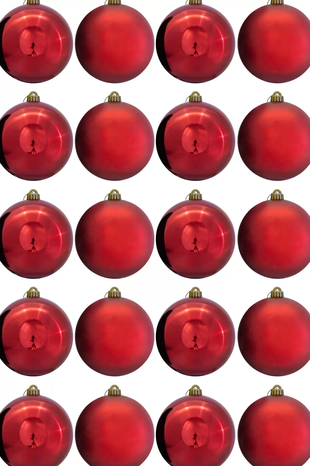 Christmas Tree World 15cm Red Bauble Set Shiny/Matt (20 Pc)< Large Christmas Baubles
