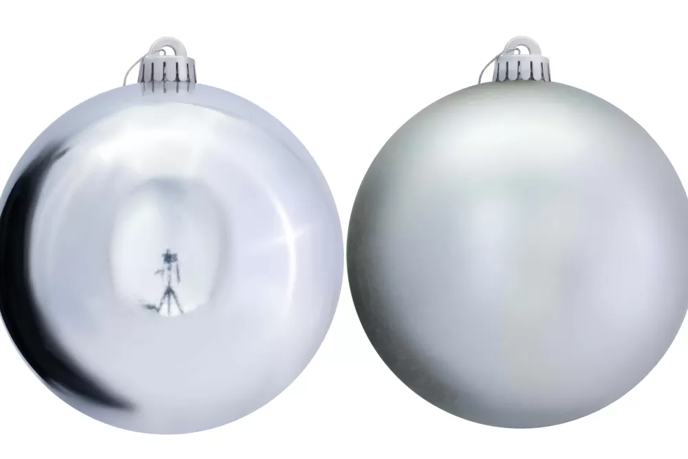 Christmas Tree World 15cm Silver Bauble Set Shiny/Matt (20 Pc)< Large Christmas Baubles