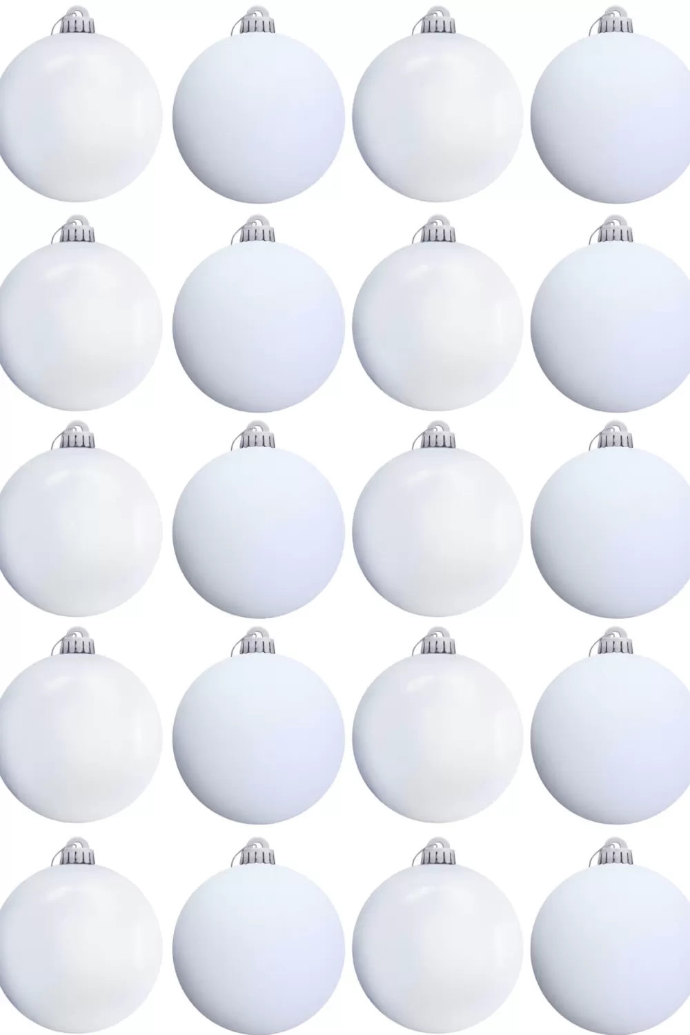Christmas Tree World 15cm White Bauble Set Shiny/Matt (20 Pc)< Large Christmas Baubles