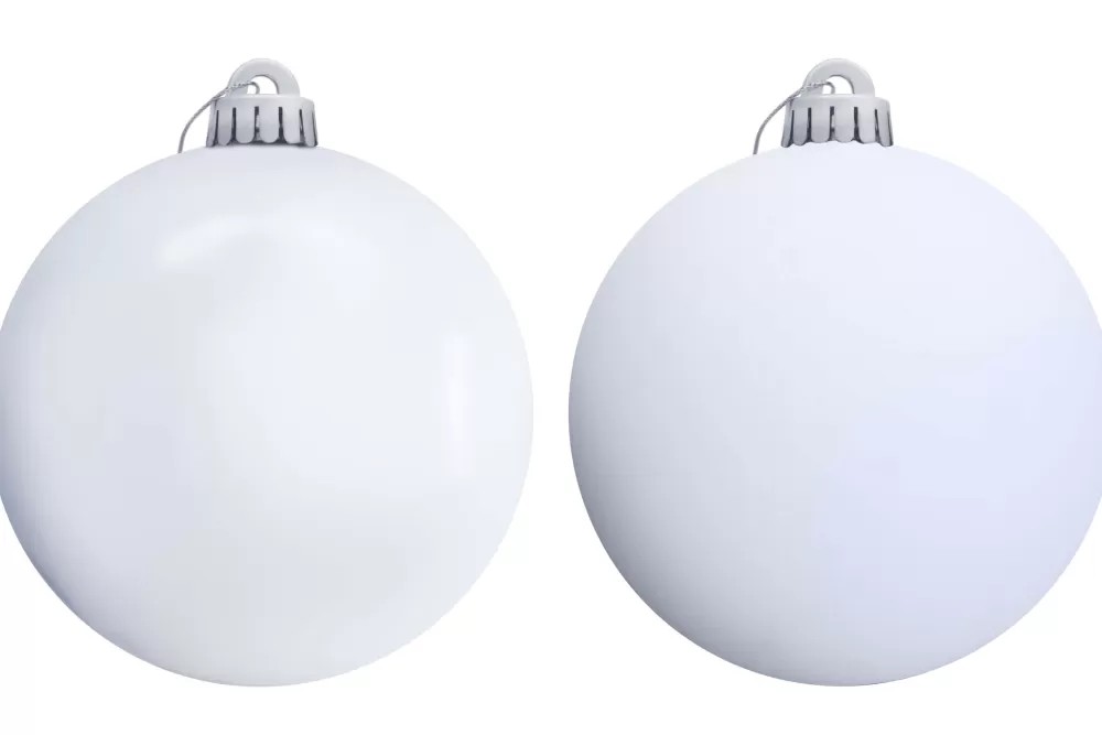 Christmas Tree World 15cm White Bauble Set Shiny/Matt (20 Pc)< Large Christmas Baubles