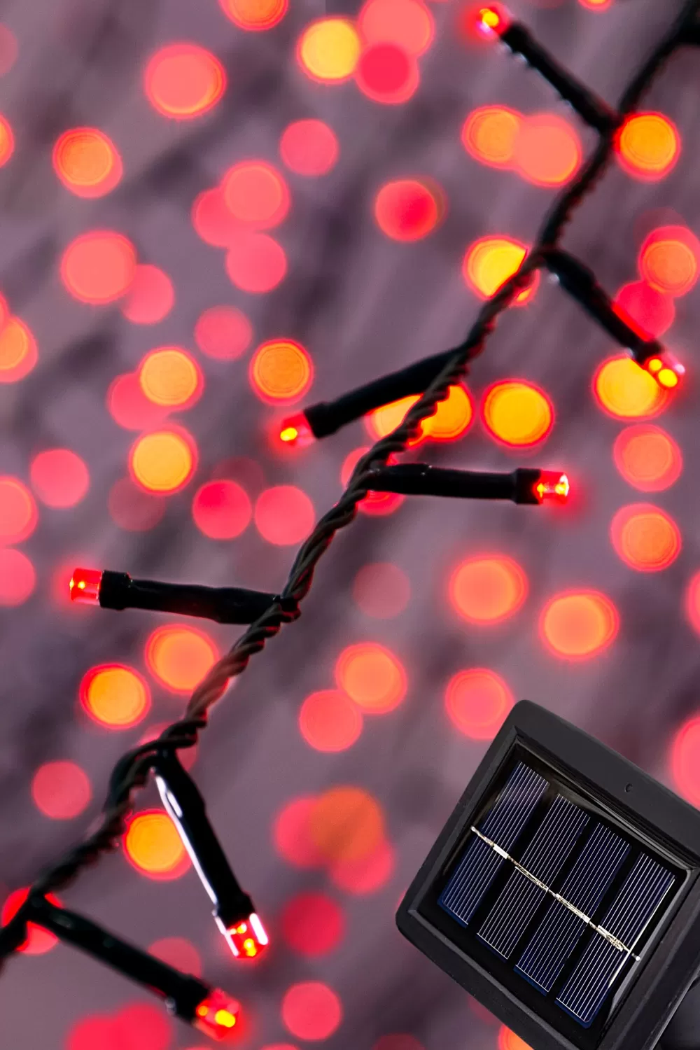 Christmas Tree World 200 LED Solar Powered String Lights - Red< Solar Power Lights | Outdoor Christmas Lights