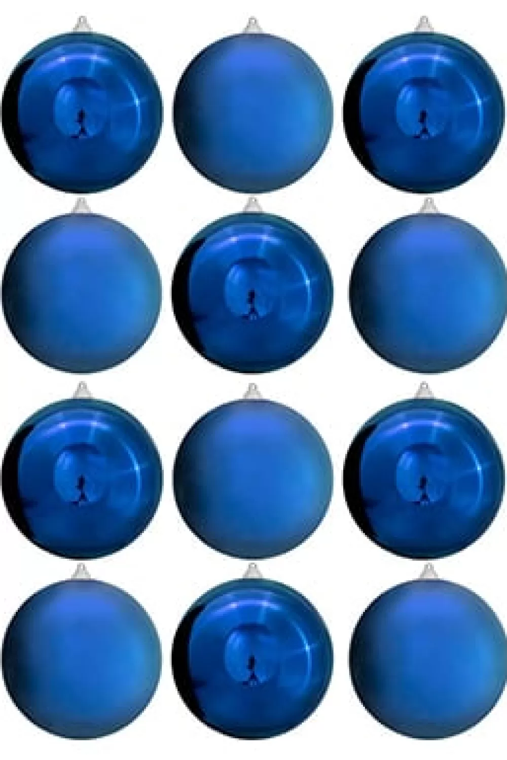 Christmas Tree World 20cm Blue Bauble Set Shiny/Matt (12 Pc)< Large Christmas Baubles