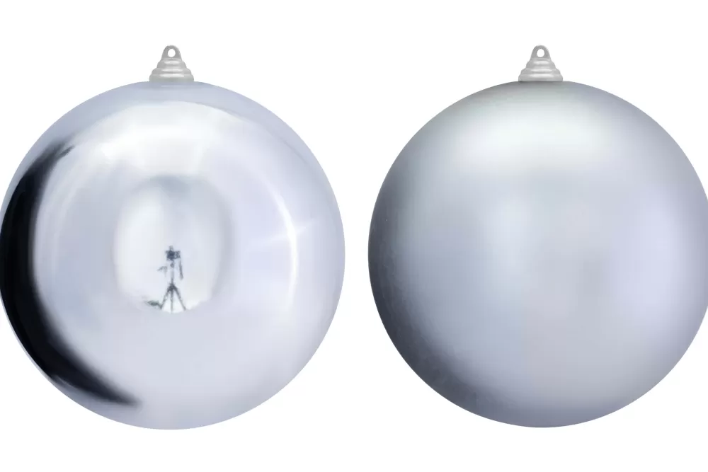 Christmas Tree World 20cm Silver Bauble Set Shiny/Matt (12 Pc)< Outdoor Christmas Baubles | Outdoor Christmas Baubles