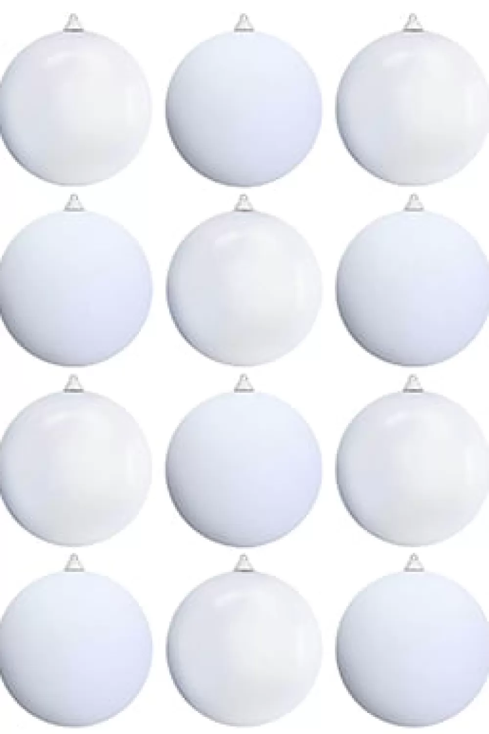 Christmas Tree World 20cm White Bauble Set Shiny/Matt (12 Pc)< Outdoor Christmas Baubles | Outdoor Christmas Baubles