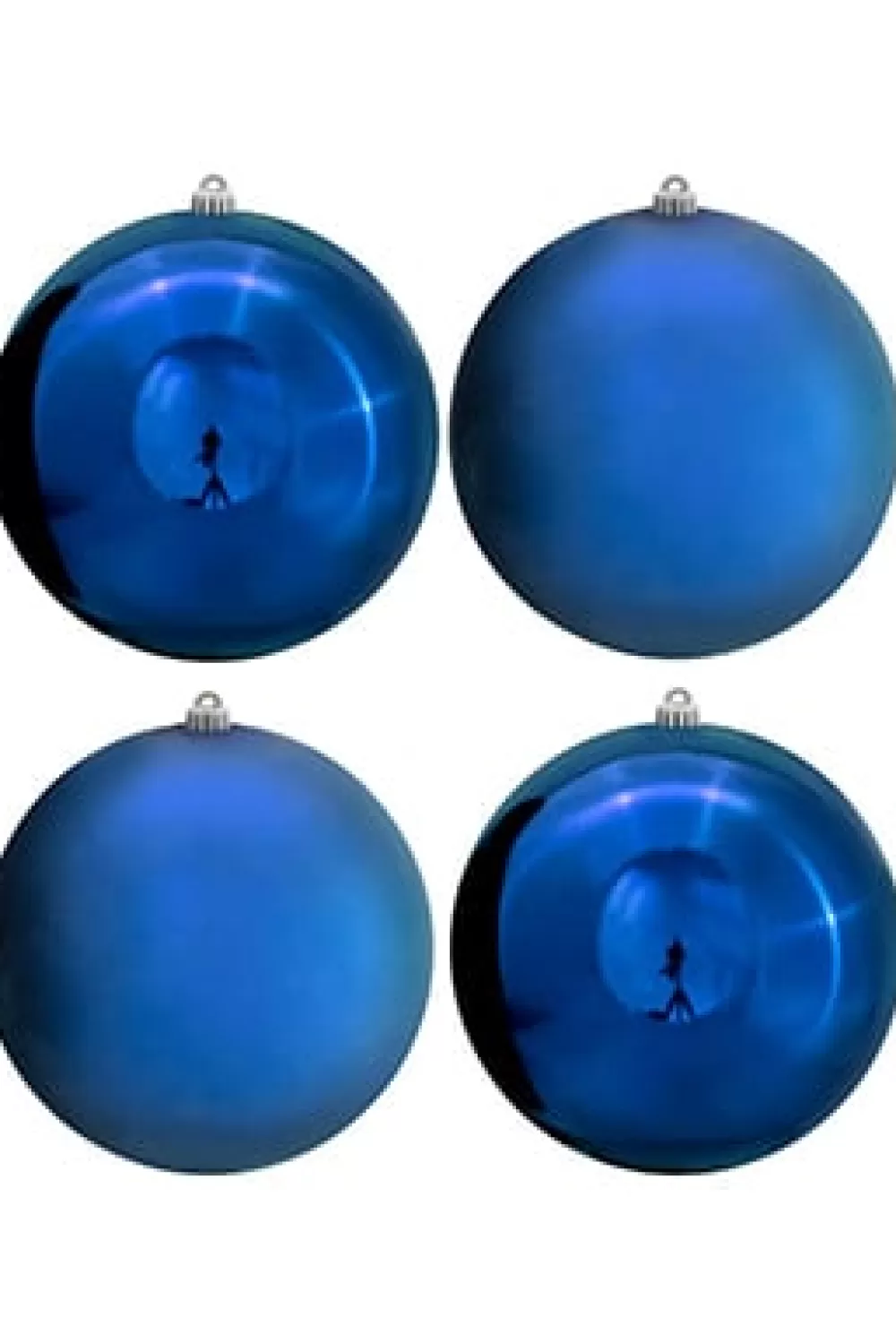 Christmas Tree World 25cm Blue Bauble Set Shiny/Matt (4 Pc)< Outdoor Christmas Baubles | Outdoor Christmas Baubles