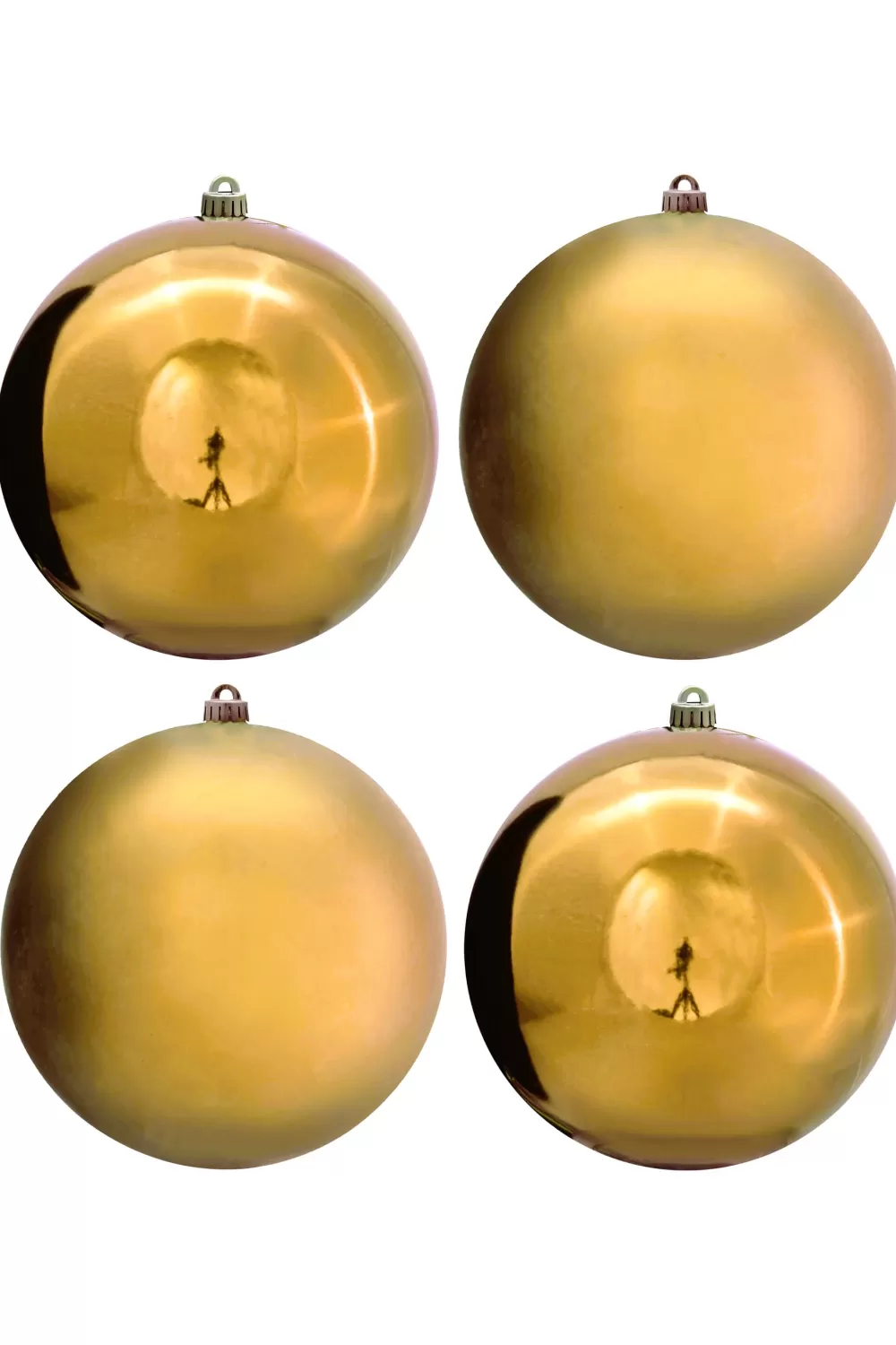 Christmas Tree World 25cm Gold Bauble Set Shiny/Matte (4 Pc)< Outdoor Christmas Baubles | Outdoor Christmas Baubles