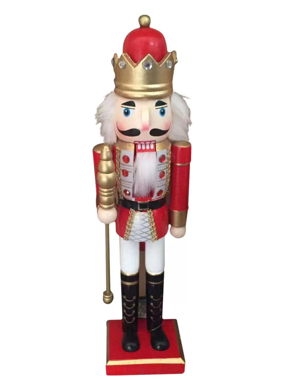 Christmas Tree World 36.5cm Nutcracker With Crown & Sceptre< Nutcracker Soldiers | Christmas Tree Accessories