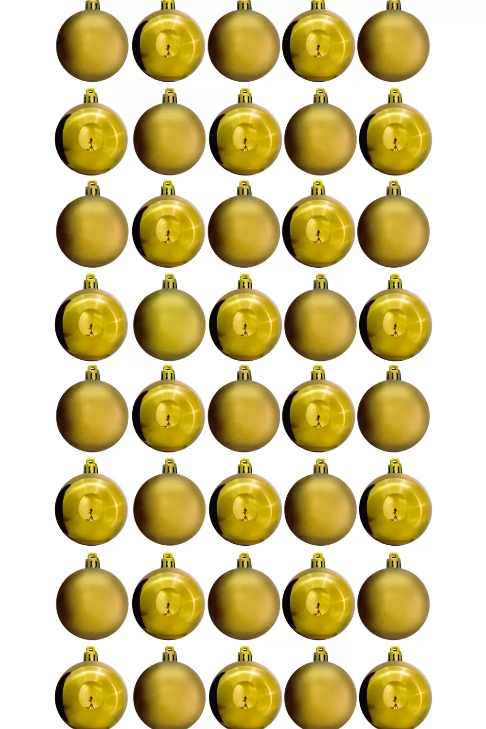 Christmas Tree World 6cm Gold Bauble Set Shiny/Matt (40 Pc)< Outdoor Christmas Baubles | Outdoor Christmas Baubles