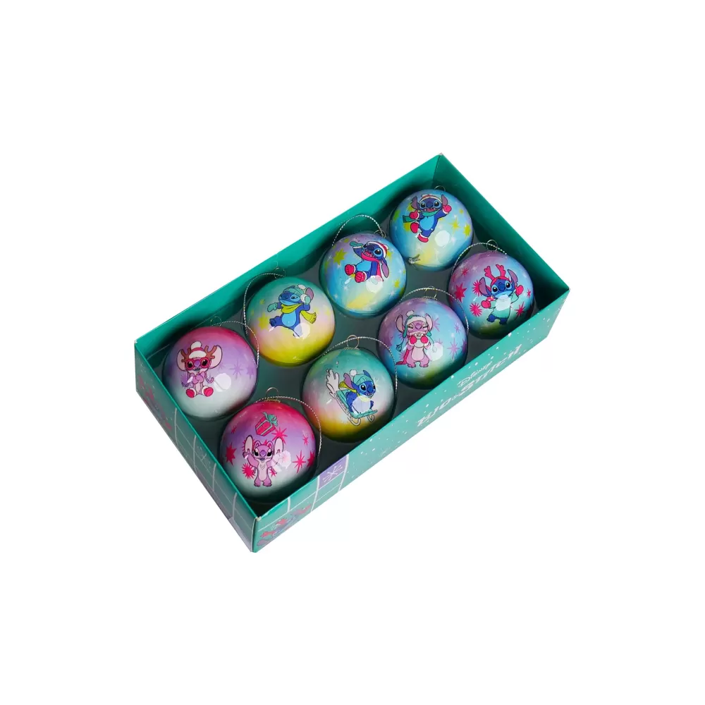 Christmas Tree World 6cm Lilo & Stitch Baubles (8pc) - Disney Licensed< Disney Licensed Decorations | Small Christmas Baubles