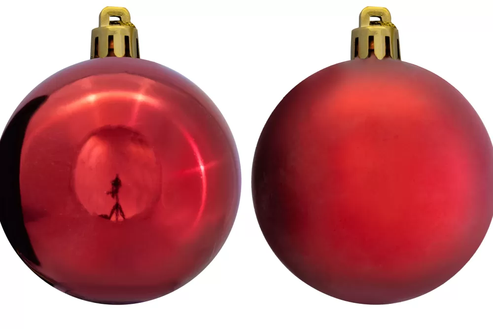 Christmas Tree World 6cm Red Bauble Set Shiny/Matt (40 Pc)< Small Christmas Baubles