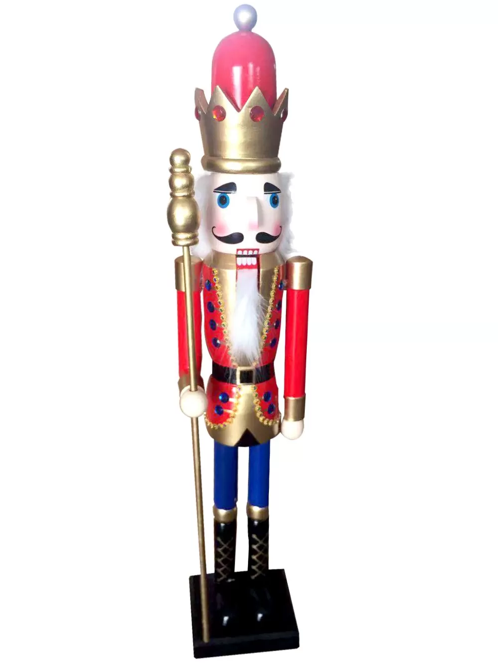 Christmas Tree World 90cm Nutcracker With Crown & Sceptre< Nutcracker Soldiers | Christmas Tree Accessories