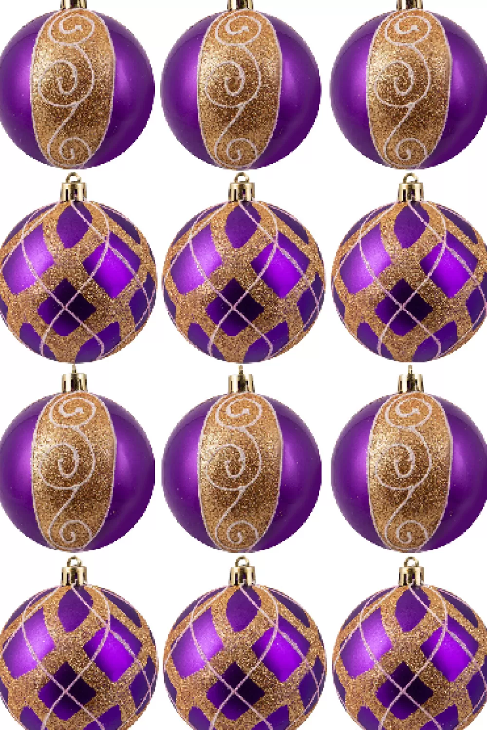 Christmas Tree World Hand Painted Shatterproof Bauble Design 10 (9-12 Pack)< Hand Painted Baubles