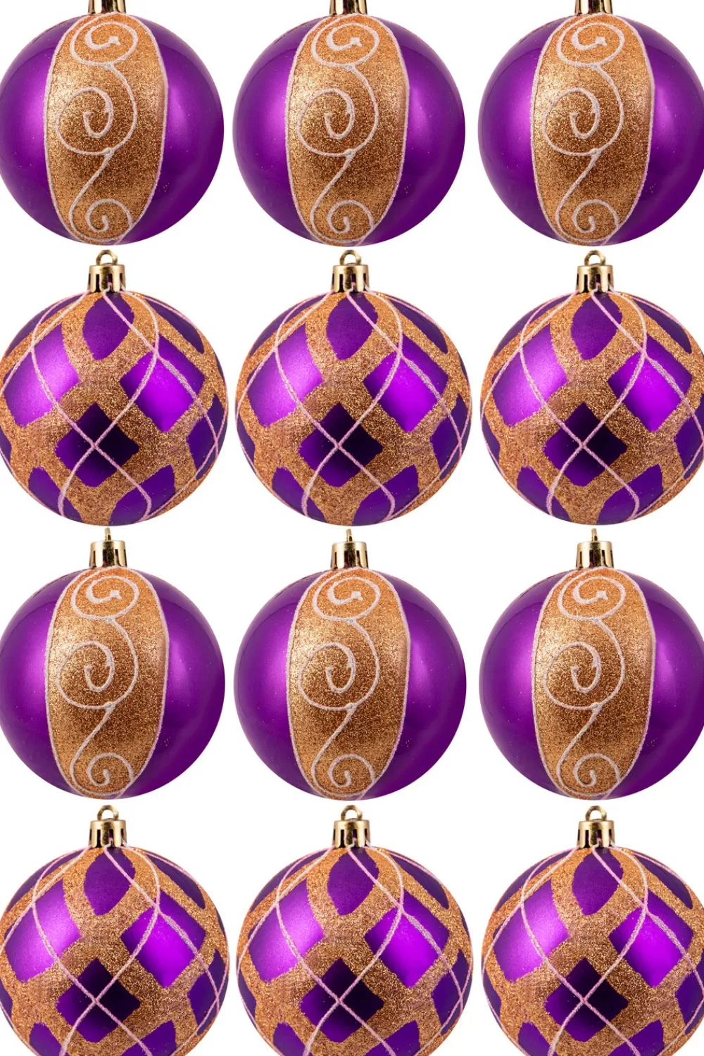 Christmas Tree World Hand Painted Shatterproof Bauble Design 10 (9-12 Pack)< Hand Painted Baubles