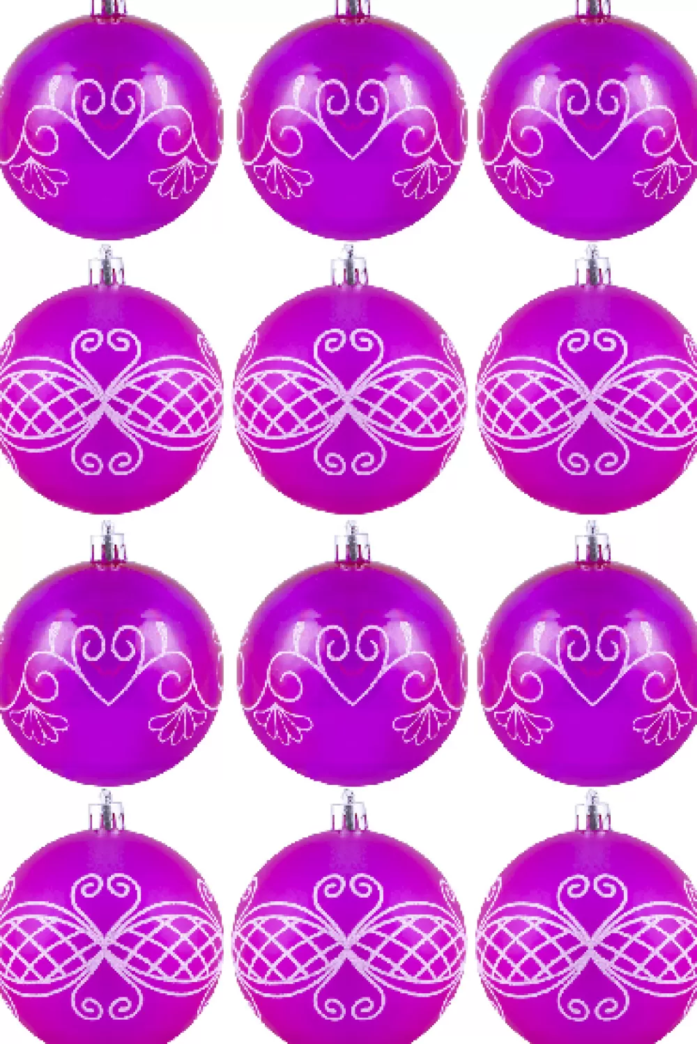 Christmas Tree World Hand Painted Shatterproof Bauble Design 1 (12 Pack)< Hand Painted Baubles