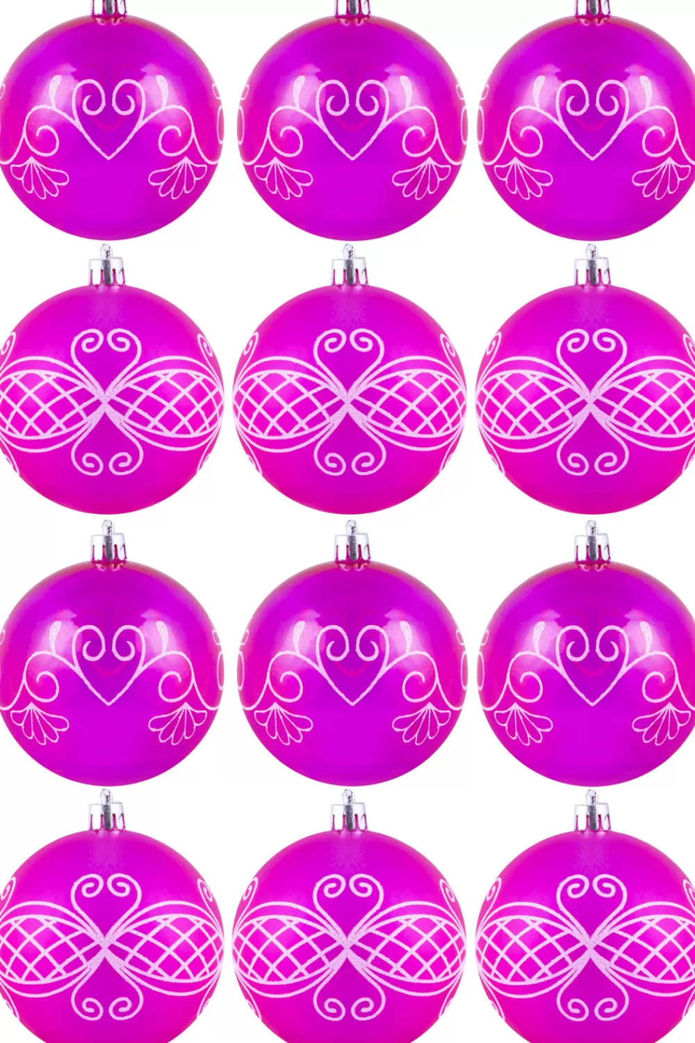 Christmas Tree World Hand Painted Shatterproof Bauble Design 1 (12 Pack)< Hand Painted Baubles