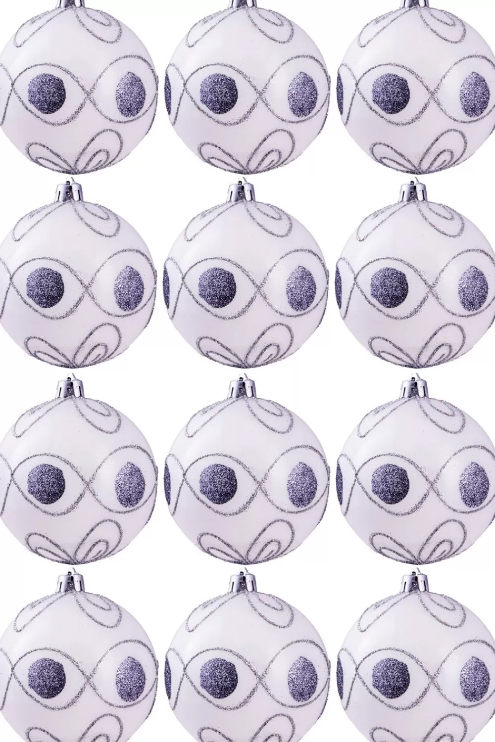 Christmas Tree World Hand Painted Shatterproof Bauble Design 20 (12 Pack)< Hand Painted Baubles
