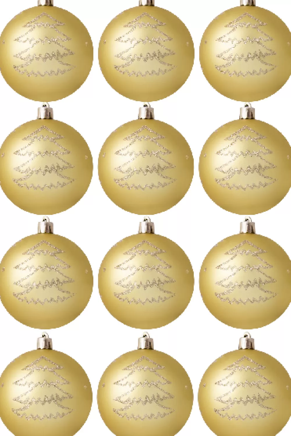 Christmas Tree World Hand Painted Shatterproof Bauble Design 24 (12 Pack)< Hand Painted Baubles