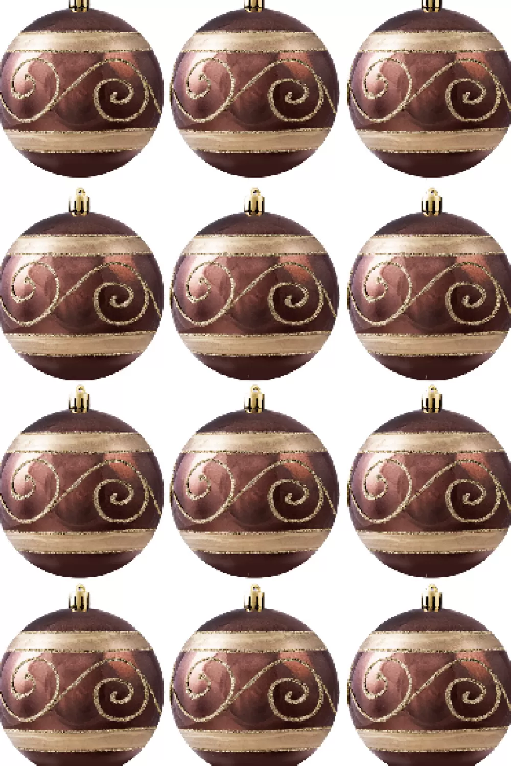 Christmas Tree World Hand Painted Shatterproof Bauble Design 25 (9-12 Pack)< Hand Painted Baubles
