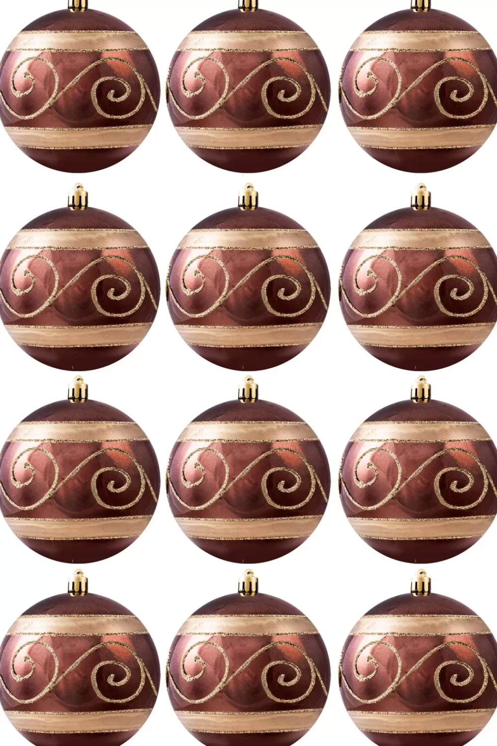 Christmas Tree World Hand Painted Shatterproof Bauble Design 25 (9-12 Pack)< Hand Painted Baubles