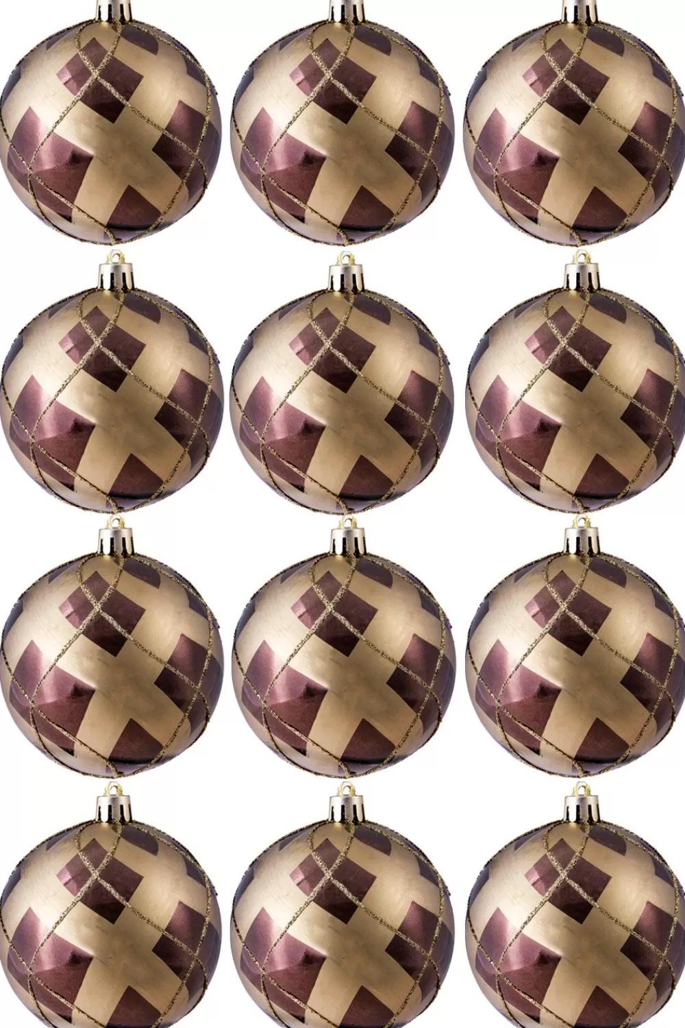 Christmas Tree World Hand Painted Shatterproof Bauble Design 27 (9-12 Pack)< Hand Painted Baubles