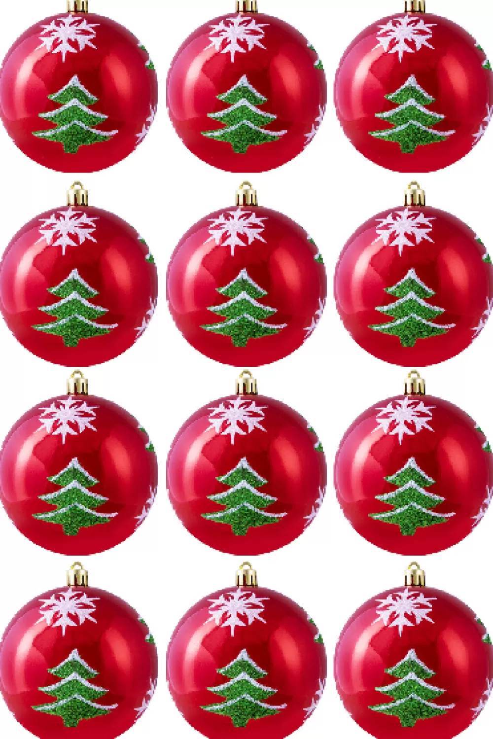 Christmas Tree World Hand Painted Shatterproof Bauble Design 28 (9-12 Pack)< Hand Painted Baubles