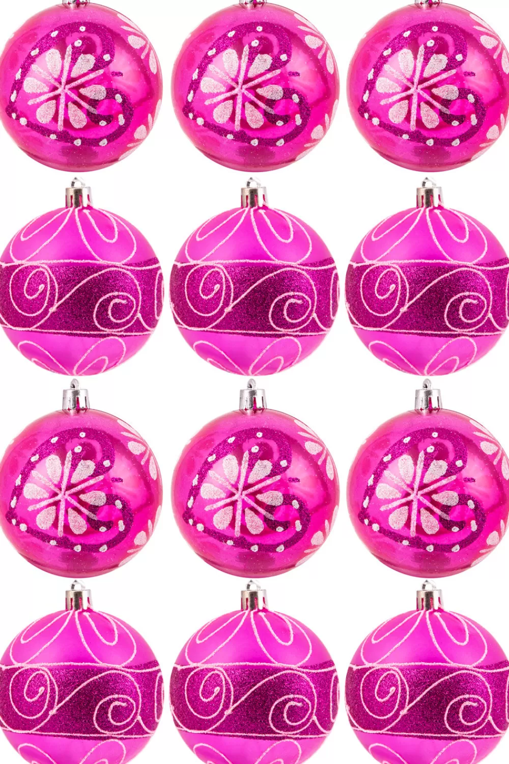 Christmas Tree World Hand Painted Shatterproof Bauble Design 2 (12 Pack)< Hand Painted Baubles