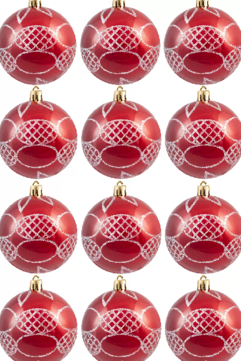 Christmas Tree World Hand Painted Shatterproof Bauble Design 30 (12 Pack)< Hand Painted Baubles