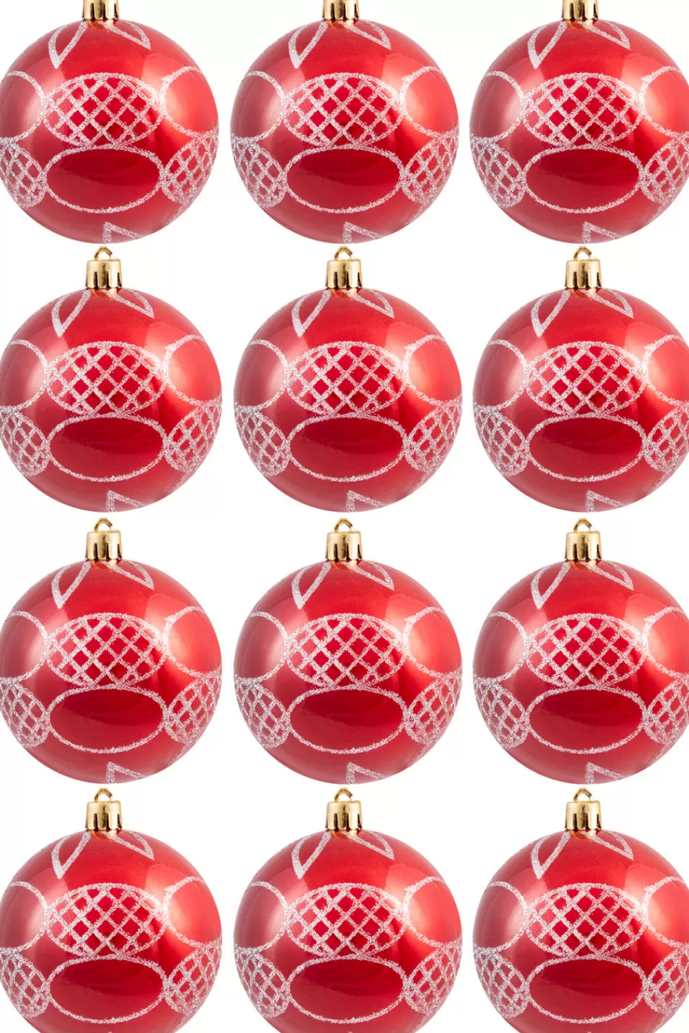 Christmas Tree World Hand Painted Shatterproof Bauble Design 30 (12 Pack)< Hand Painted Baubles