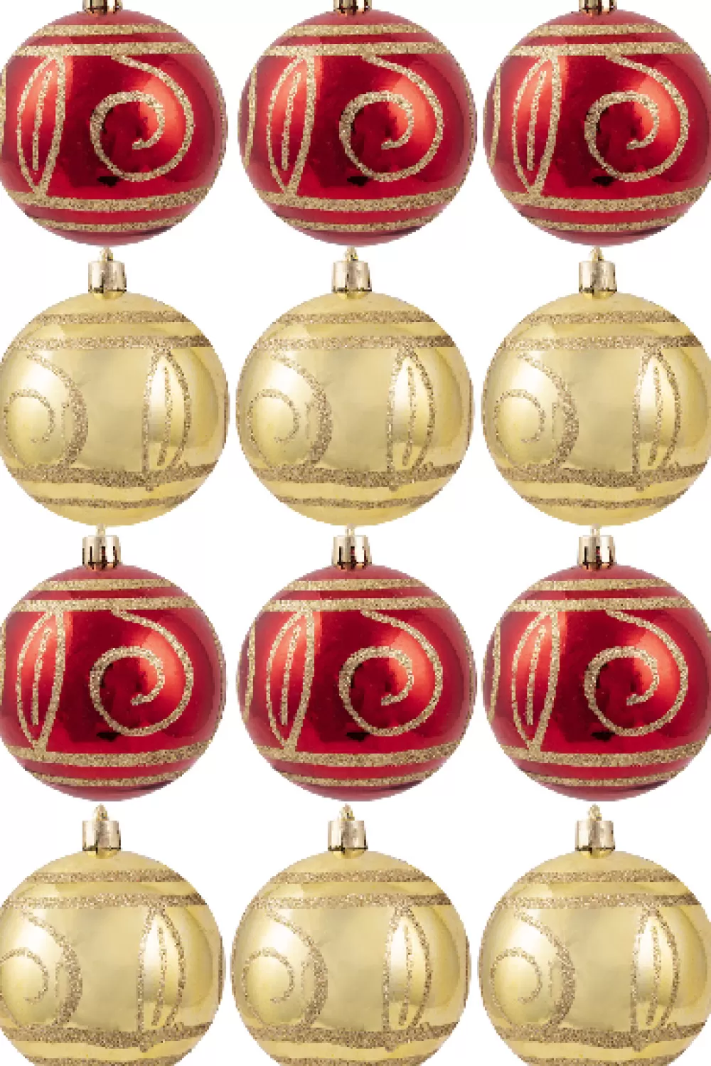 Christmas Tree World Hand Painted Shatterproof Bauble Design 34 (12 Pack)< Hand Painted Baubles