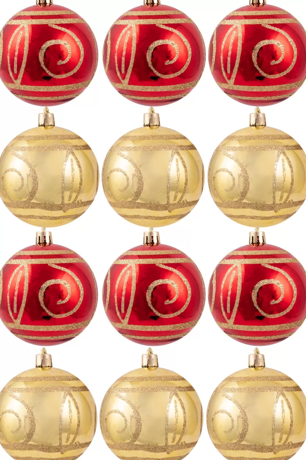 Christmas Tree World Hand Painted Shatterproof Bauble Design 34 (12 Pack)< Hand Painted Baubles