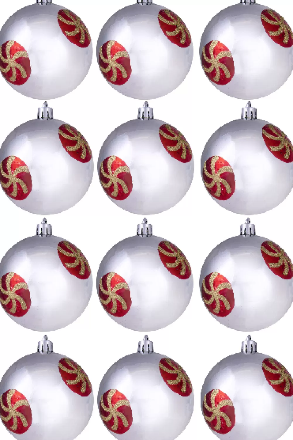 Christmas Tree World Hand Painted Shatterproof Bauble Design 39 (12 Pack)< Hand Painted Baubles