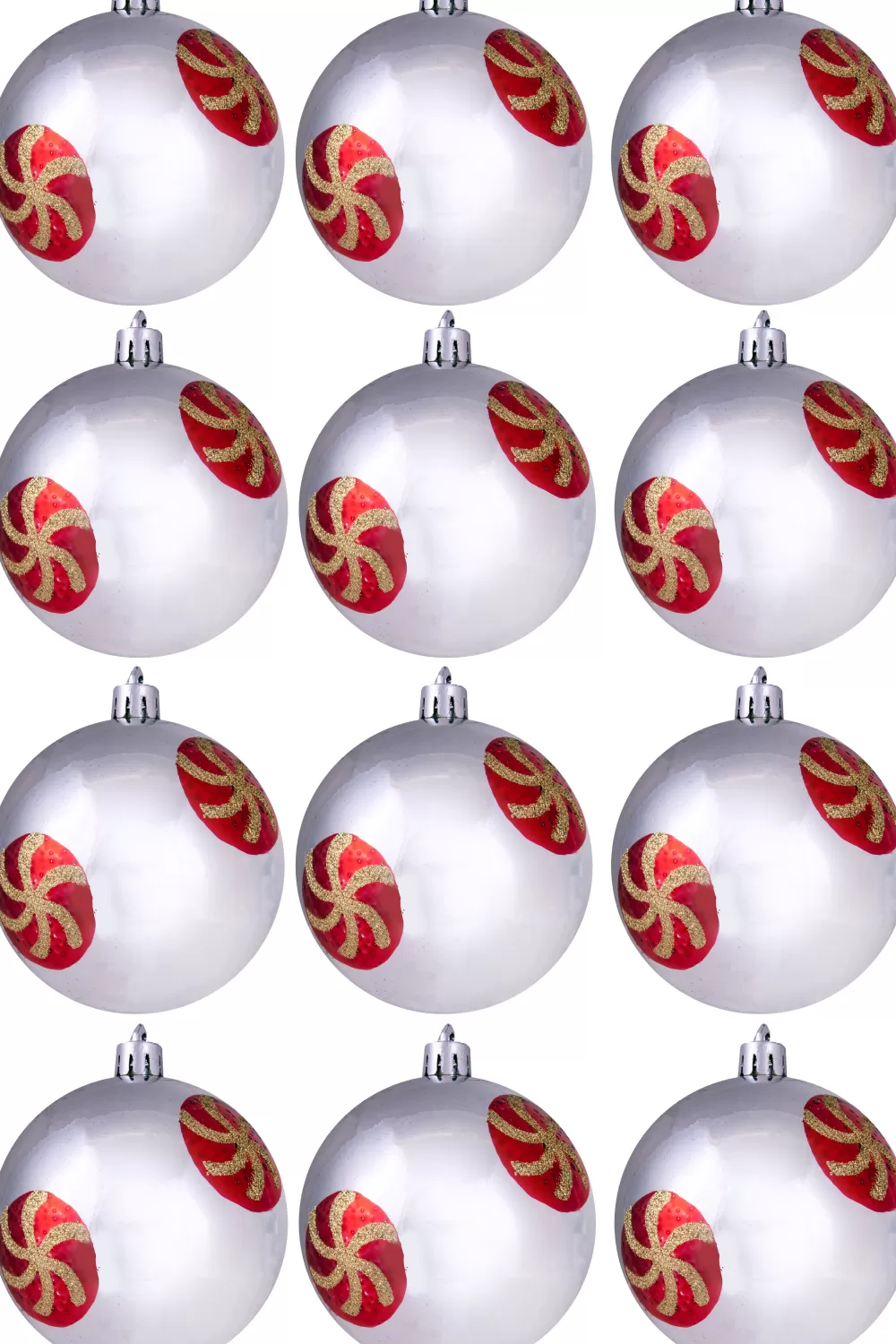 Christmas Tree World Hand Painted Shatterproof Bauble Design 39 (12 Pack)< Hand Painted Baubles