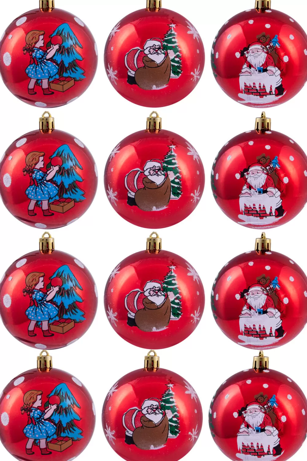Christmas Tree World Hand Painted Shatterproof Bauble Design 41 (12 Pack)< Hand Painted Baubles
