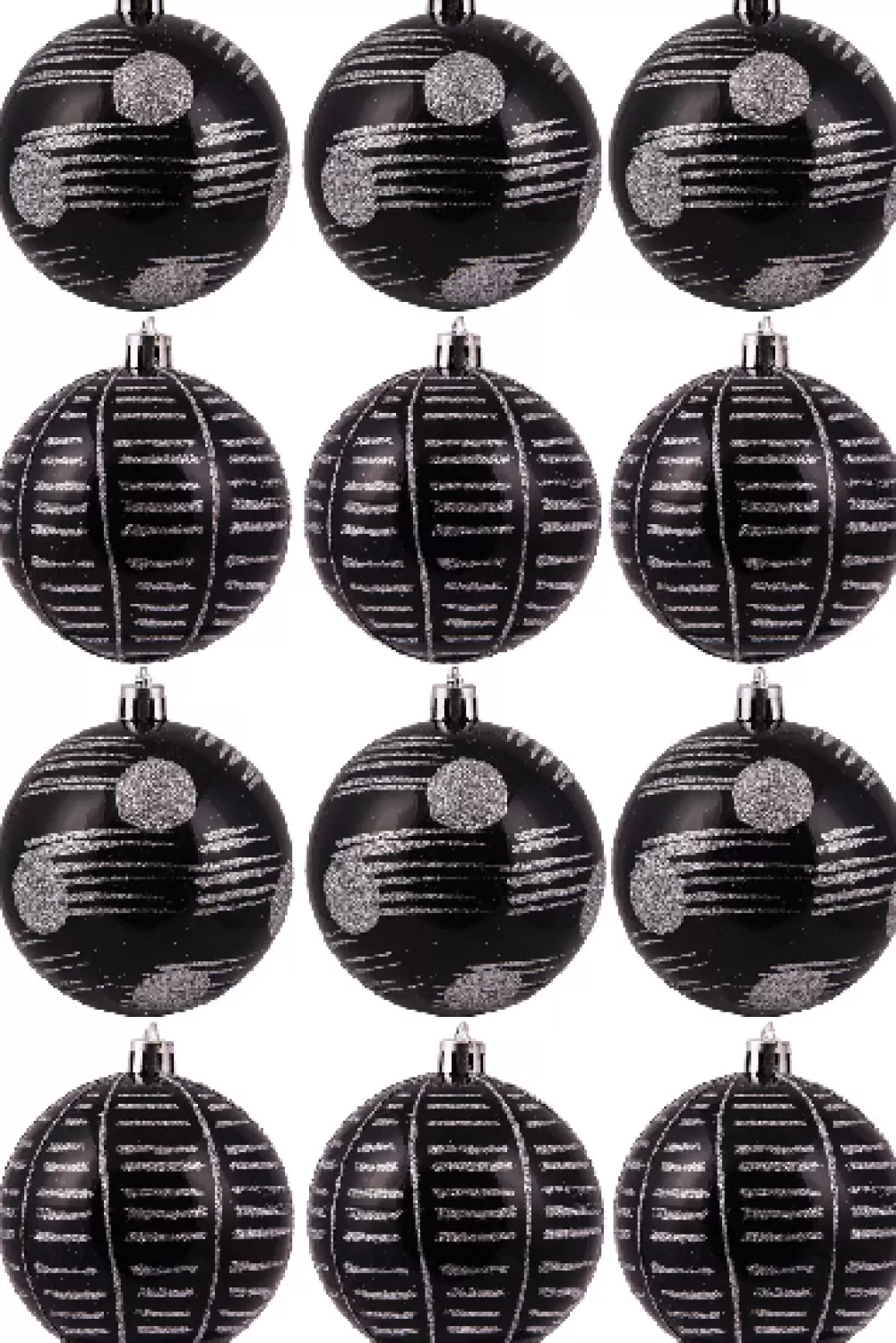 Christmas Tree World Hand Painted Shatterproof Bauble Design 6 (12 Pack)< Hand Painted Baubles