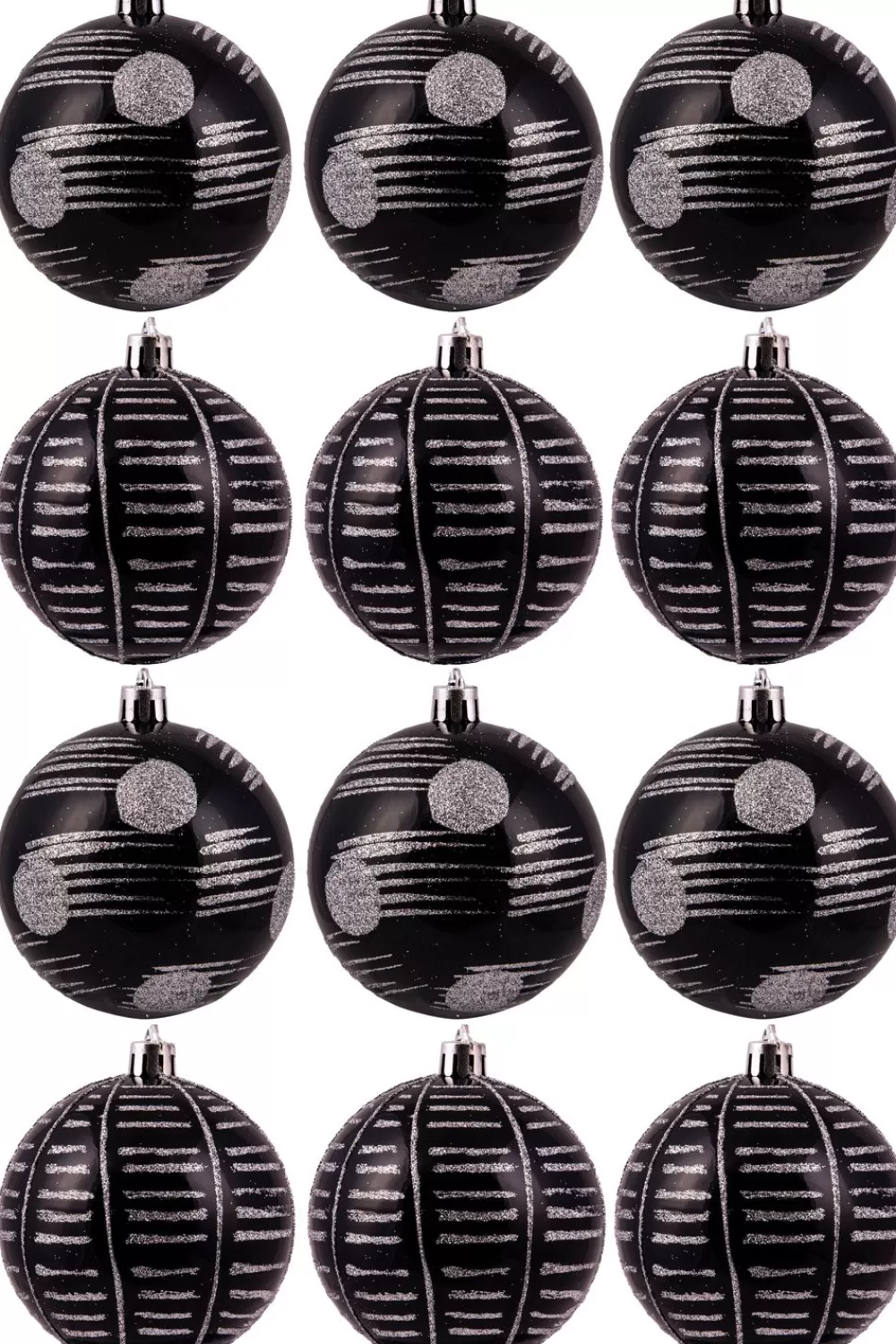 Christmas Tree World Hand Painted Shatterproof Bauble Design 6 (12 Pack)< Hand Painted Baubles