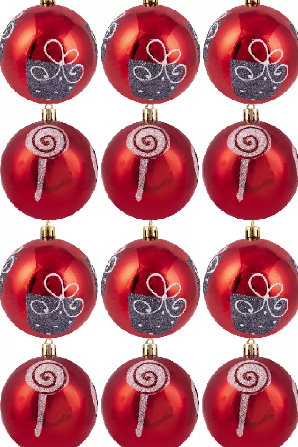 Christmas Tree World Hand Painted Shatterproof Bauble Design 8 (9-12 Pack)< Hand Painted Baubles