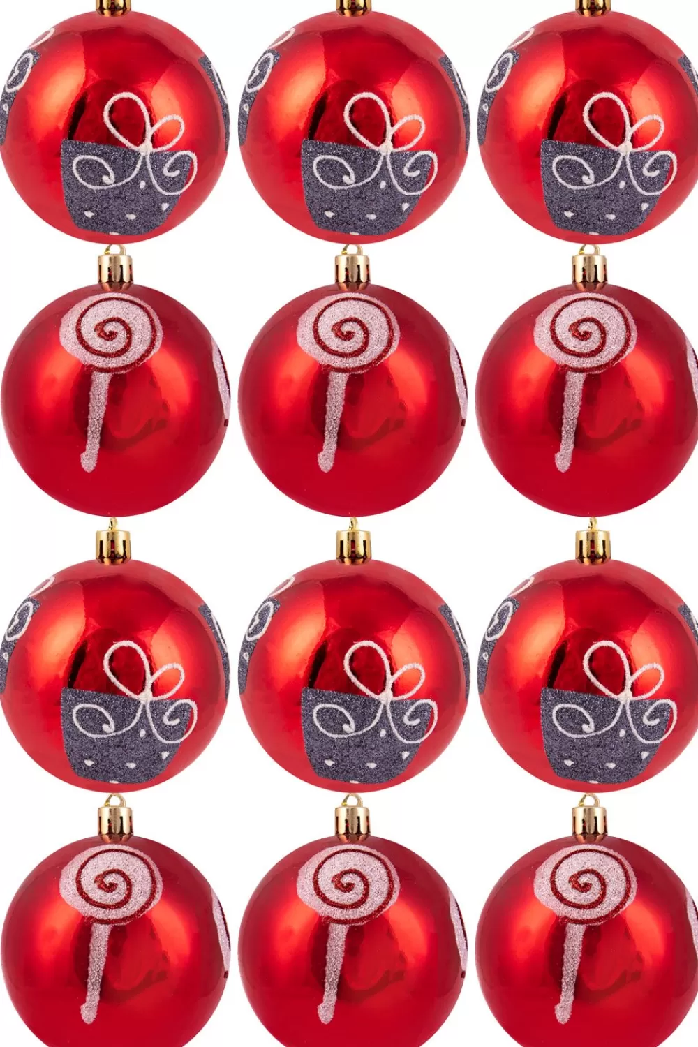 Christmas Tree World Hand Painted Shatterproof Bauble Design 8 (9-12 Pack)< Hand Painted Baubles