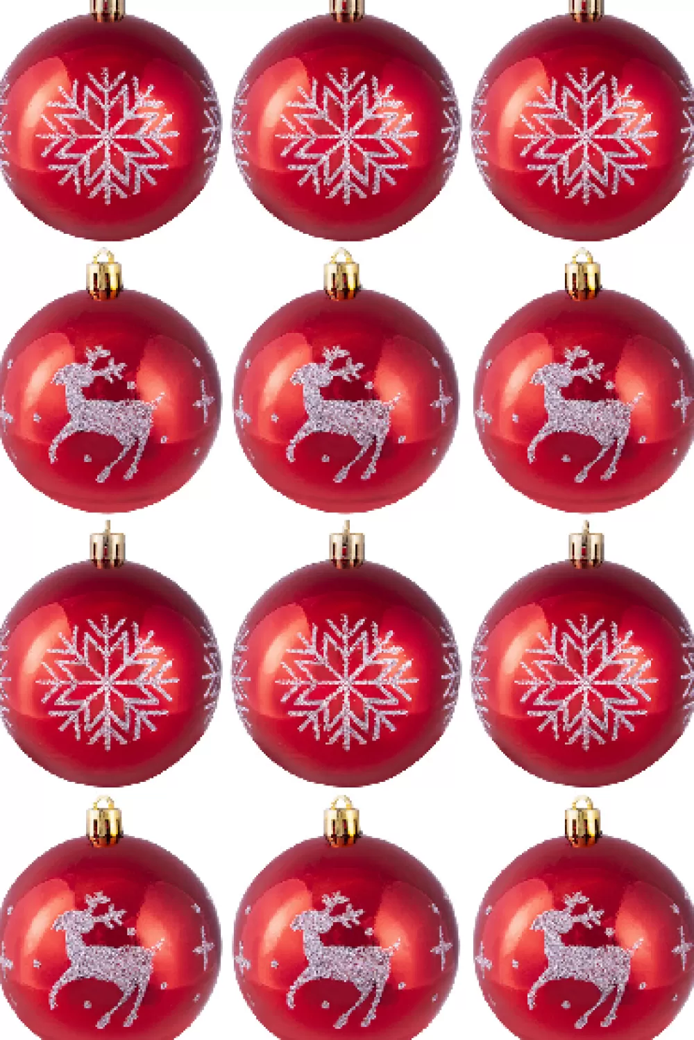 Christmas Tree World Hand Painted Shatterproof Bauble Design 9 (9-12 Pack)< Hand Painted Baubles