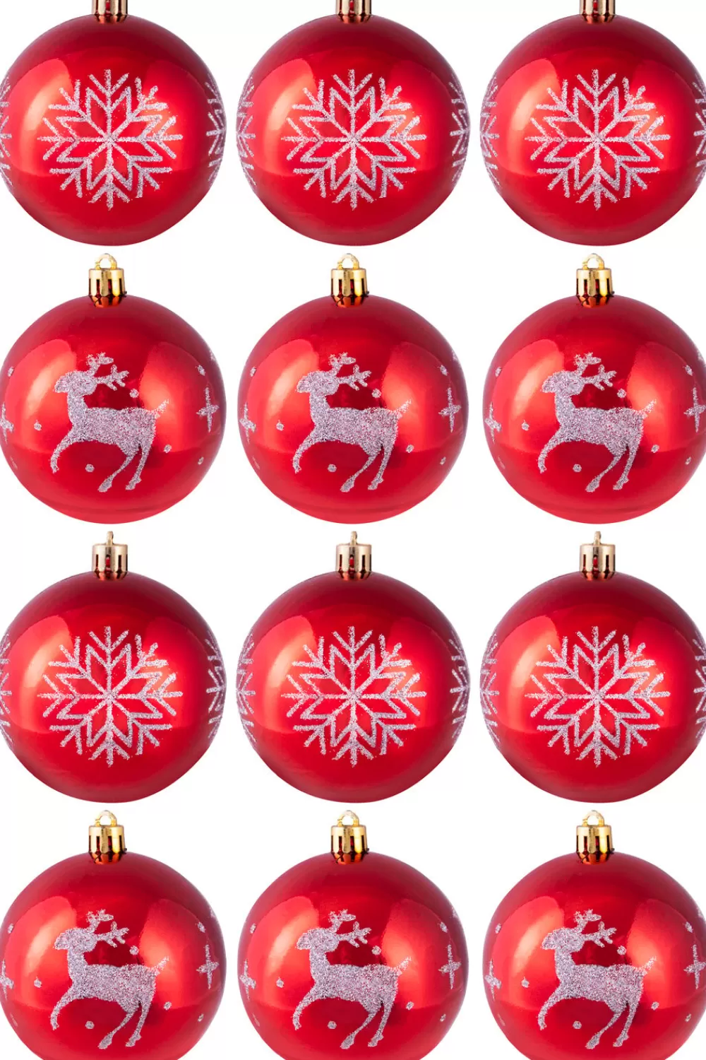 Christmas Tree World Hand Painted Shatterproof Bauble Design 9 (9-12 Pack)< Hand Painted Baubles