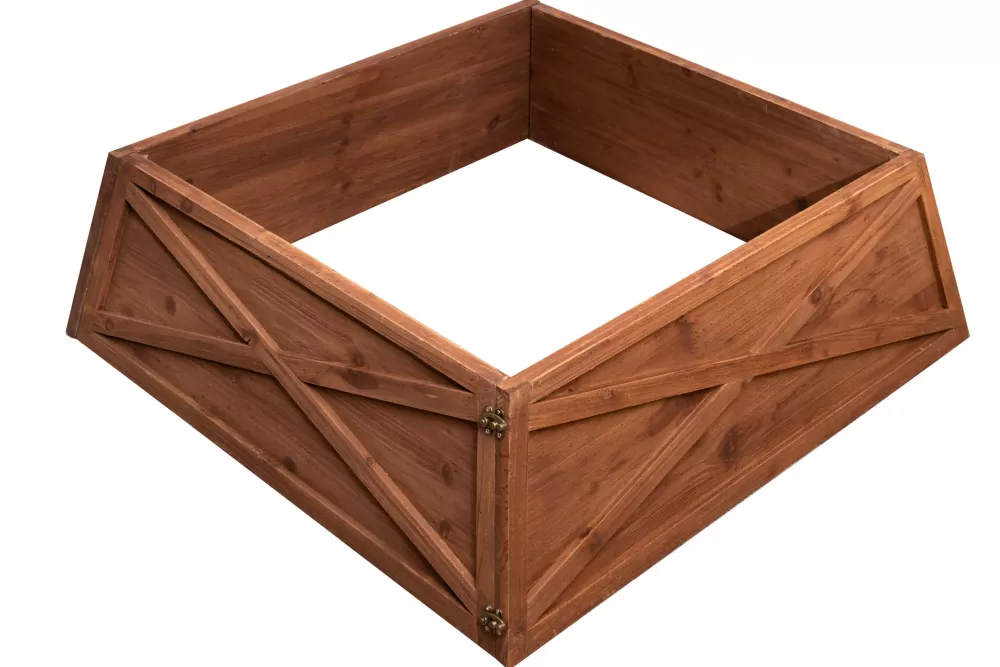 Christmas Tree World Natural Brown Wooden Christmas Tree Skirt (For 9ft-10ft Trees - Tight Fit)< Tree Skirts & Surrounds | Christmas Tree Skirts