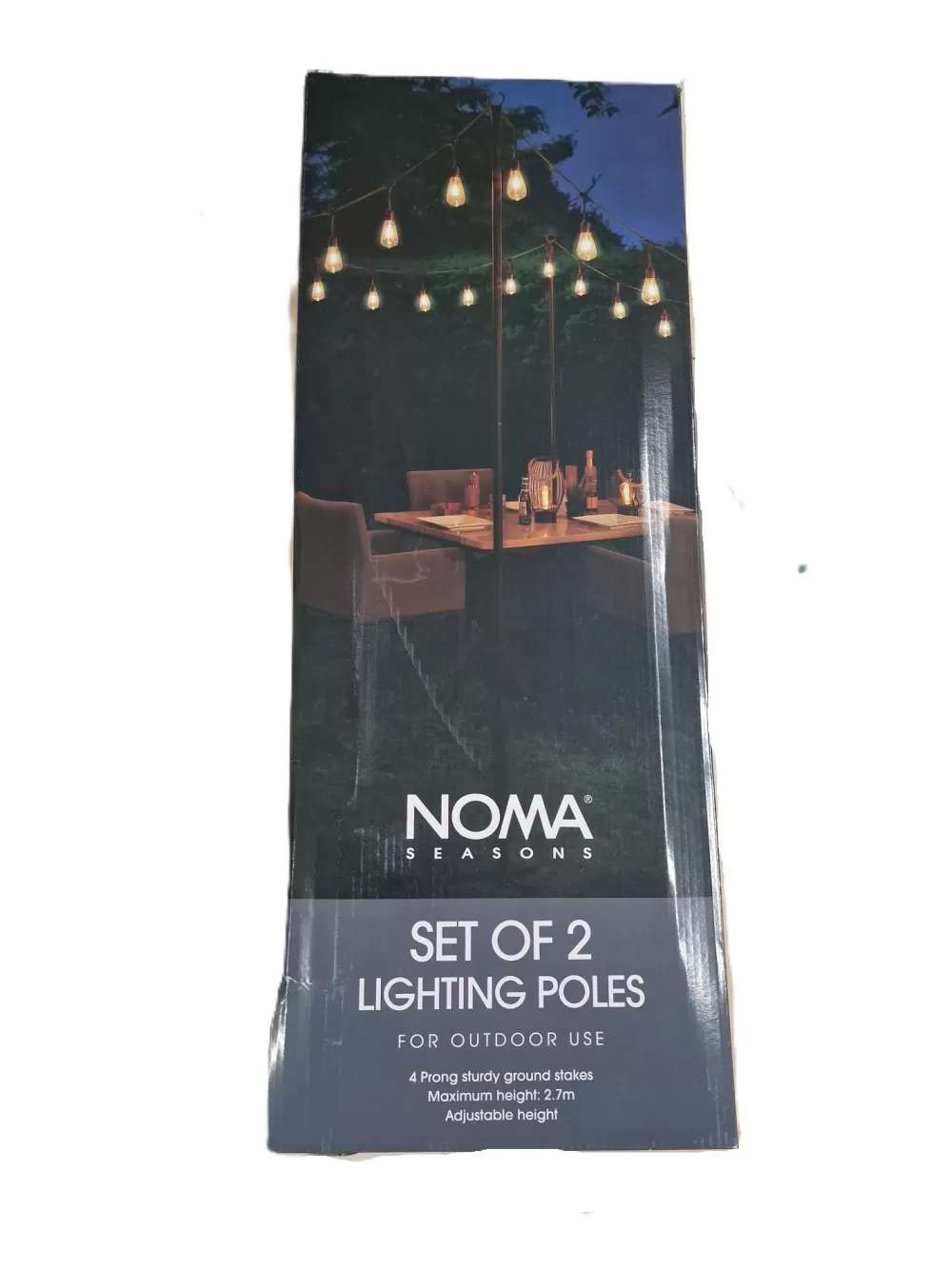 Christmas Tree World NOMA 2.7m String Lighting Poles - Set Of 2< Connectable Lights | Outdoor Christmas Lights