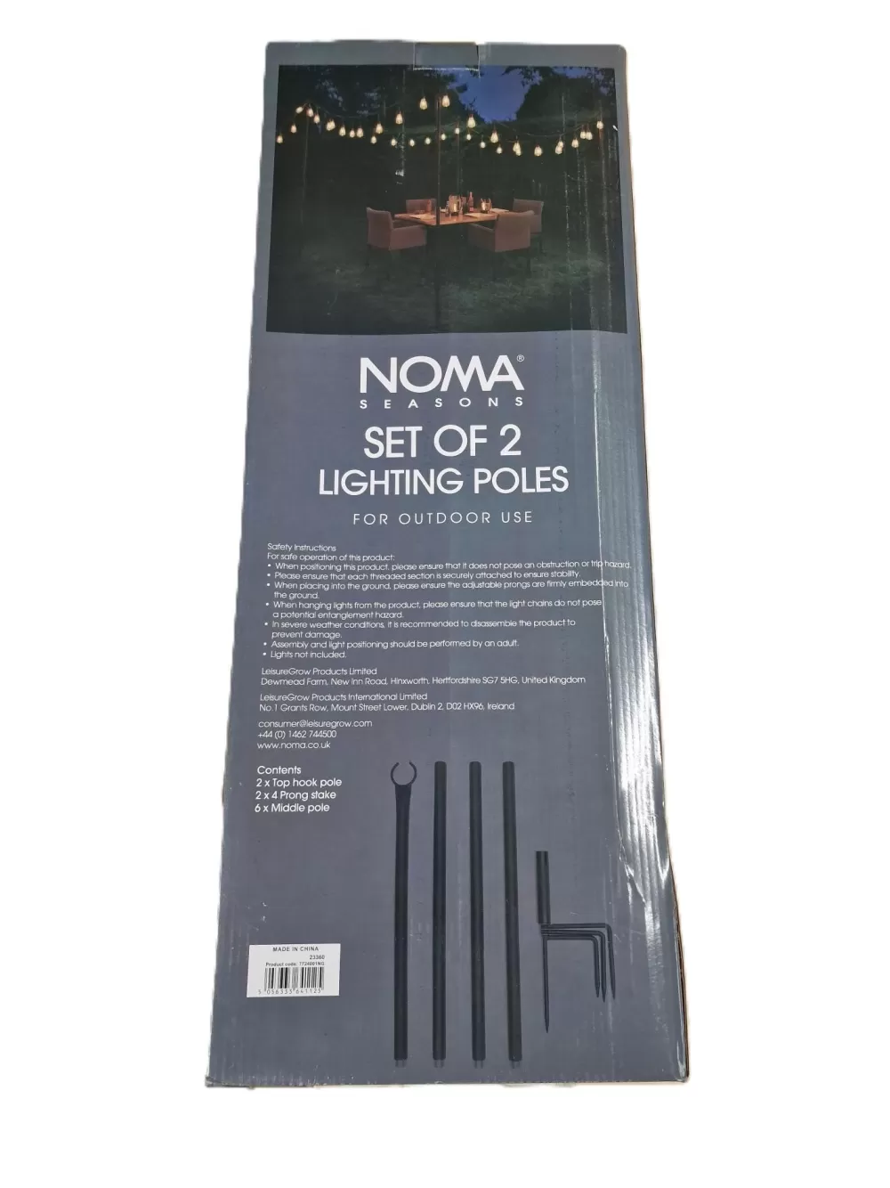 Christmas Tree World NOMA 2.7m String Lighting Poles - Set Of 2< Connectable Lights | Outdoor Christmas Lights