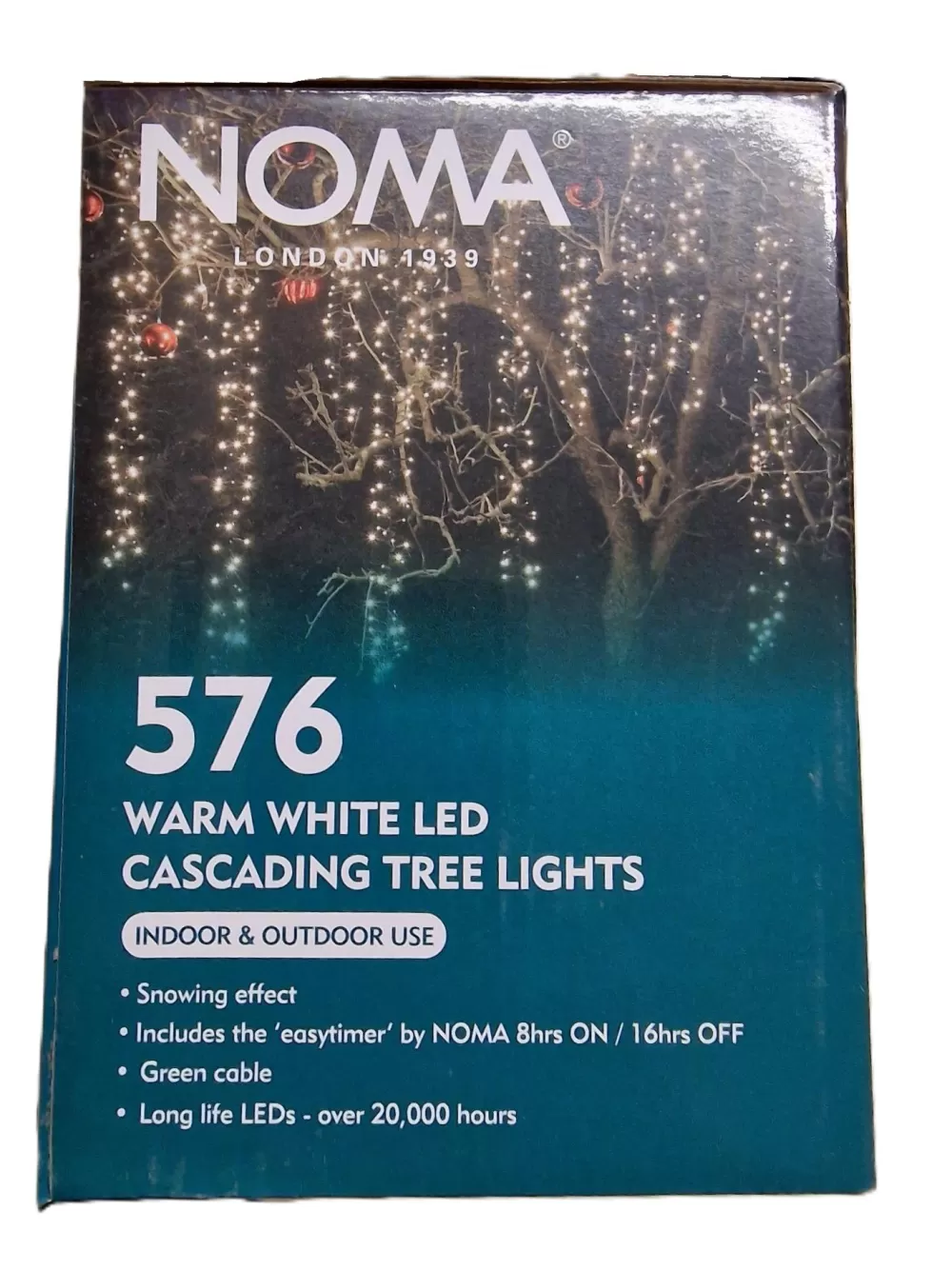 Christmas Tree World NOMA 576 Warm White Snowing Cascade Lights - 1m Drop< Outdoor Christmas Lights | Outdoor Christmas Tree Lights